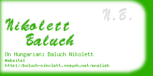 nikolett baluch business card